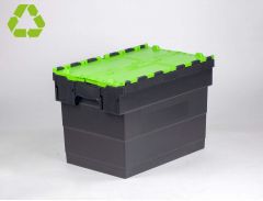 E-line Distribox distributiebak, bakdeel zwart, dekselhelften groen 72 ltr