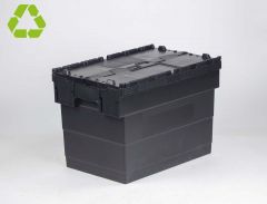 E-line Distribox distributiebak, bakdeel zwart, dekselhelften zwart 72 ltr