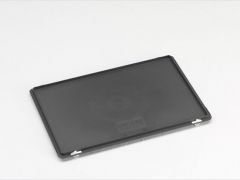 Kunststof euronorm scharnierdeksel 600x400 mm met snapsluitingen, grijs