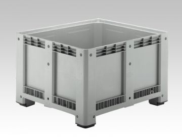 Palletbox 680 liter, 1200x1100x760 mm 4 poten lichtgrijs