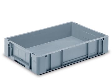 Eurotec systeembak, 21 liter, 600x400x120mm, geribde bodem, grijs