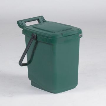 Afvalemmer, 400x320x405 mm, 23 liter, met kunststof hengsel, groen