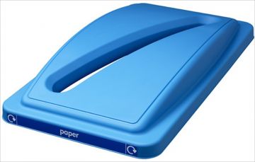 Ecosort deksel voor papier, langwerpige sleuf, blauw