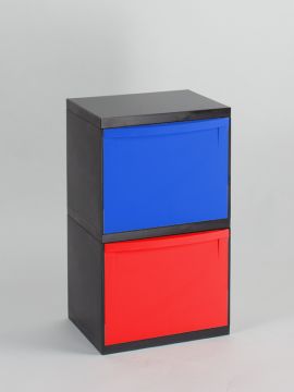 2 Fractie moduultoren zwart 2 kantelbakken 1x zwart 1x blauw