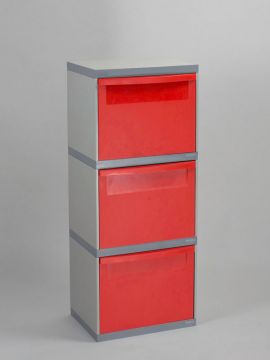 3 Fractie moduultoren grijs 3 kantelbakken 3x rood