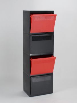 4 Fractie moduultoren zwart 4 kantelbakken 2x rood 2x zwart