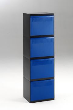 4 Fractie moduultoren zwart 4 kantelbakken 4x blauw