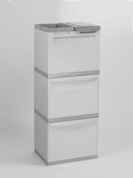 4Fractie module grijs 2x kantelbak grijs 1x klem 1x emmer deksel grijs