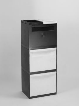 4Fractie module zwart 2x kantelbak grijs 1x klem 1x emmer deksel grijs