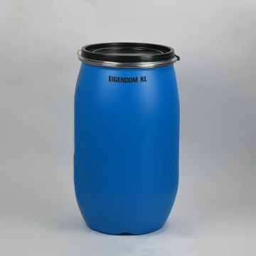 UN plastic dekselvat 120 liter blauw ø 480 x H = 800 mm