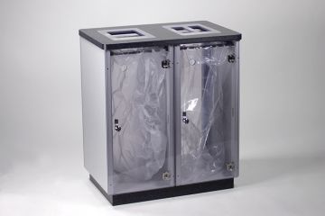 2-fractie afvalscheidingsmeubel op sokkel 2x 60L