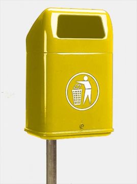 Afvalbak 60 liter, 440x370x730 mm, geel