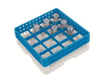 Vaatwaskorf 500x500x180 mm grote mazen tbv ø 112 mm bekerglazen (16 vaks)