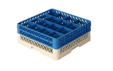 Vaatwaskorf 500x500x180 mm grote mazen tbv ø 112 mm voetglazen (16 vaks)