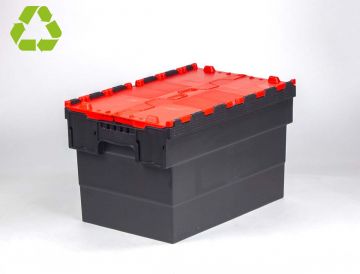 E-line Distribox distributiebak, bakdeel zwart, dekselhelften rood 63 ltr