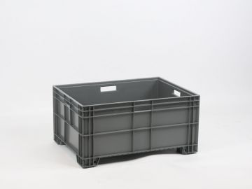 Euronorm grootvolume bak 800x600x390 mm 140 l. op 4 poten, donkergrijs