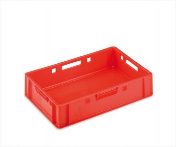 Euronorm kunststof vleeskrat 600x400x125 mm, 25 liter, rood