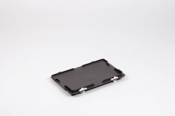 Kunststof euronorm scharnierdeksel 300x200 mm, met snapsluitingen, grijs