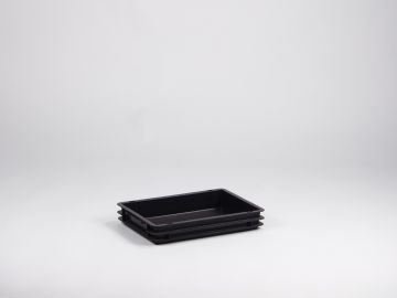 Stapelbare bak 6 liter, 400x300x65 mm uit ESD-veilig materiaal