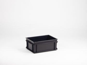 Stapelbare bak 15 liter, 400x300x170 mm uit ESD-veilig materiaal
