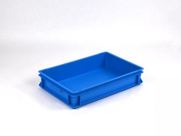 Euronorm stapelbak, Normbox, 600x400x120 mm, 20 liter, blauw virgin plastic