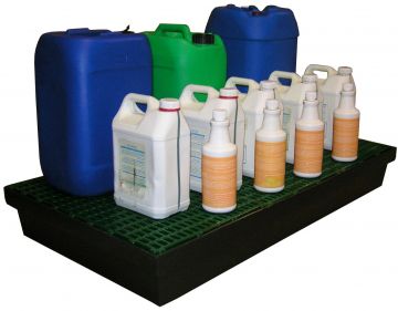 Lekbak 90 liter, 1200x640x150 mm met kunststof rooster