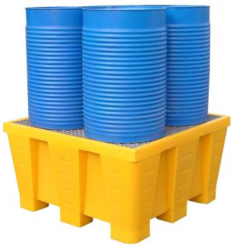 Lekbak, 880 liter voor 4 vaten met galva rooster