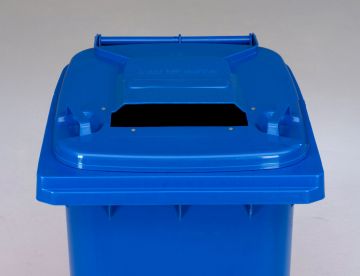 Afvalcontainer 120L, blauw met papiersleuf