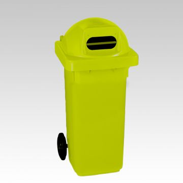 2-wiel container, 500x580x1080 mm120 l. boldeksel met sleuf, geel