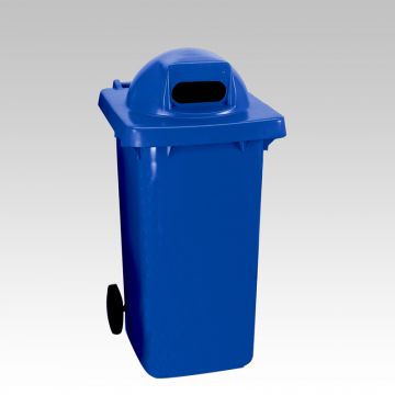 Container blauw 240 liter met rubberen flap