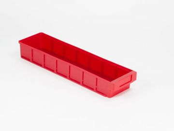 Kunststof magazijnbak 600x152x83 mm geschikt voor 6 schotten, rood