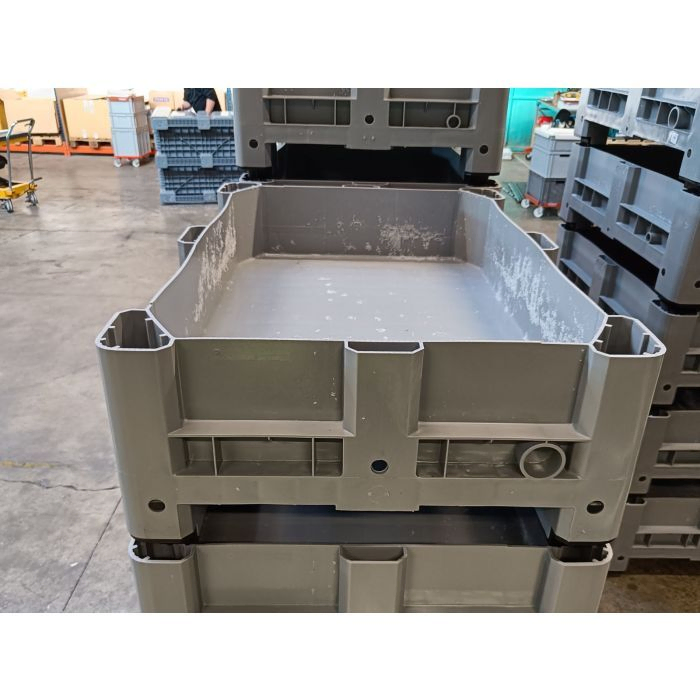 Lekbak 150 L, 1200x800x355 mm op 2 sleden grijs