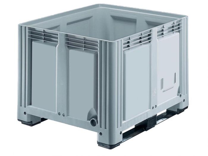 Palletbox 760 liter, 1200x1000x870 mm, lichtgrijs