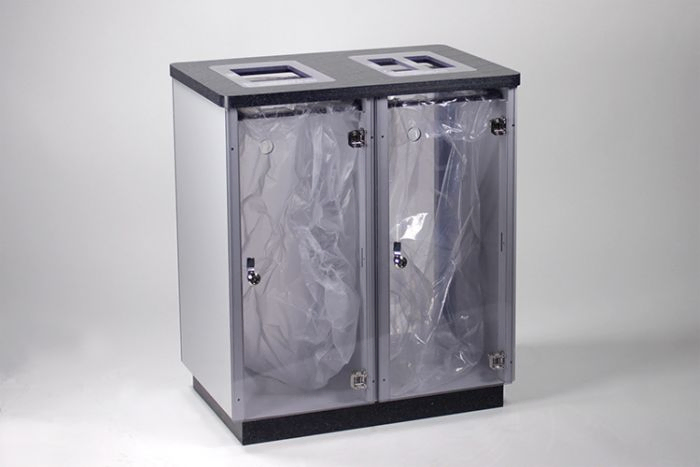 2-fractie afvalscheidingsmeubel op sokkel 2x 60L