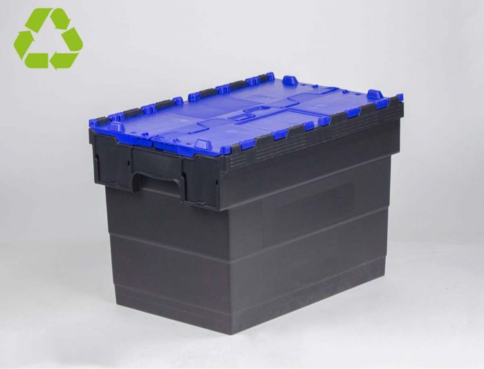 E-line Distribox distributiebak, bakdeel zwart, dekselhelften blauw 72 ltr