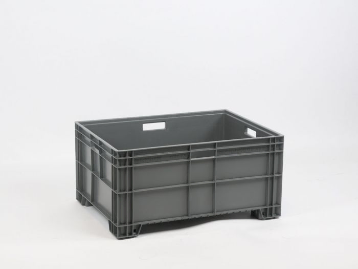 Euronorm grootvolume bak 800x600x390 mm 140 l. op 4 poten, donkergrijs
