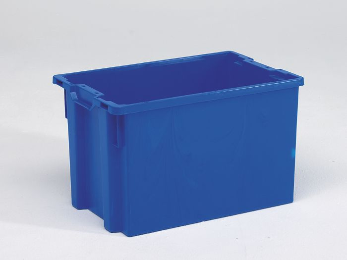 Draaistapel euronorm bak, 600x400x350 mm, 66 liter, dicht, blauw