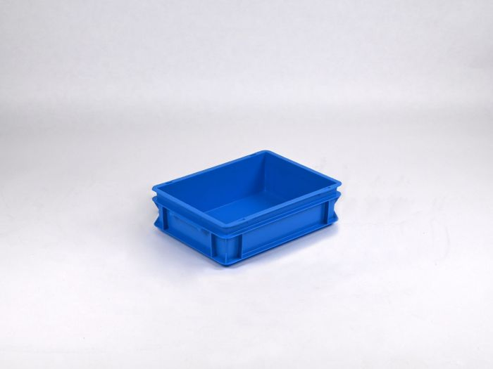 Euronorm stapelbak, Normbox, 400x300x120 mm, 10 liter, blauw virgin plastic