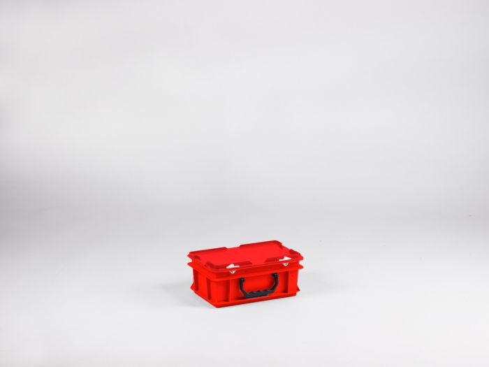 Kunststof koffer 300x200x135 mm met een greep, 5 liter, rood