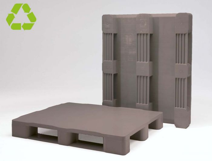 Hygiëne pallet op 3 sleden 1200x1000x160 mm, dicht dek, PE-R