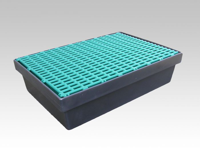 Lekbak 30 liter, 618x420x155 mm met kunststof rooster