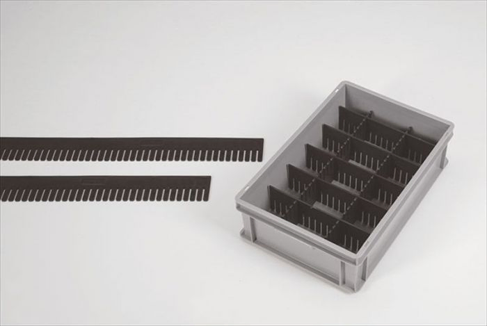 Vakverdelingsstrip 250x100x5 mm zwart ESD veilig