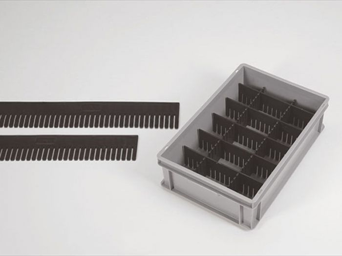 Vakverdelingsstrip 555x180x5 mm zwart ESD veilig