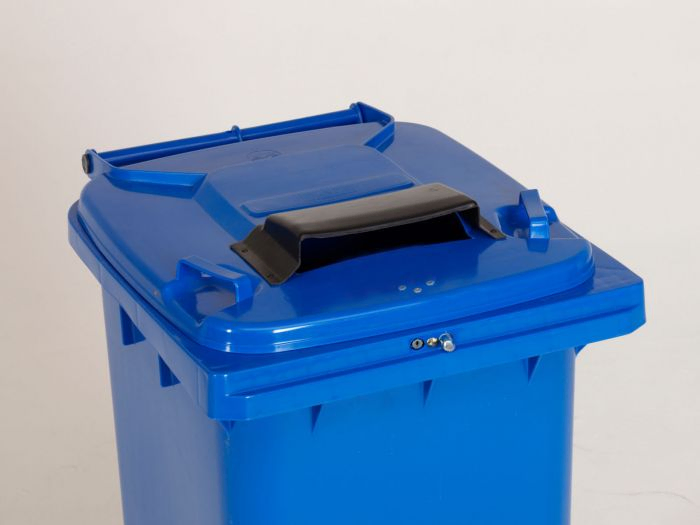 Afvalcontainer 240L, blauw met automatic slot, papiersleuf en regenkap