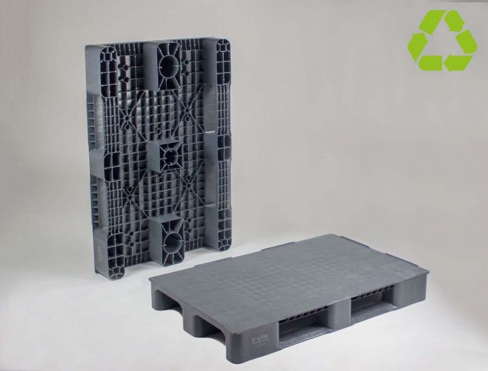 Medium duty pallet 1200x800x150 donkergrijs gesloten dek