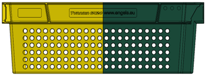 krat geel-groen met insert