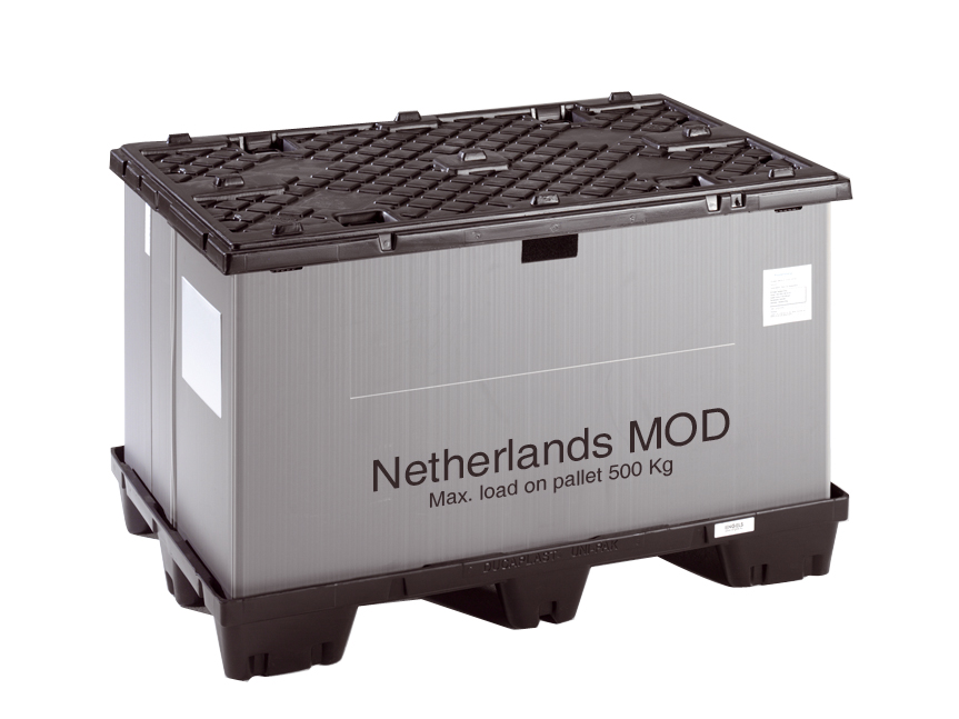 Pallet met opzetwanden